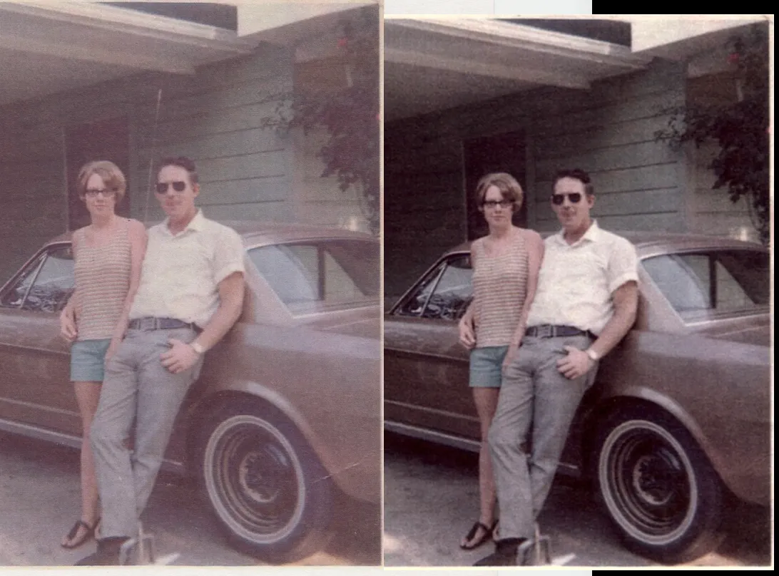 Photo Restoration Example - Couple Photo