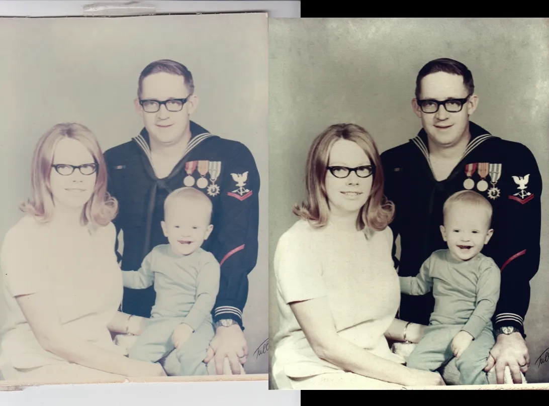 Photo Restoration Example - Family Photo
